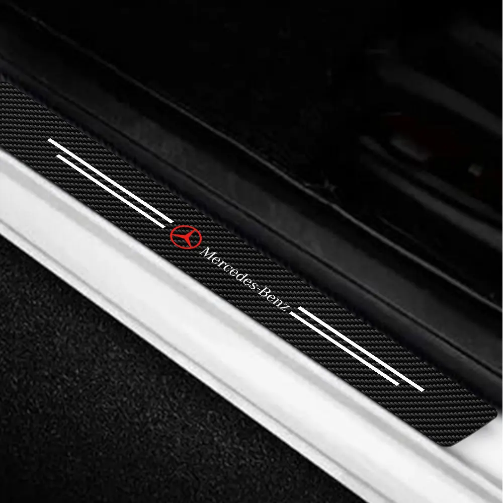 Car Door Sill Protector Sticker Waterproof Wear-Resistant Decor For Mercedes Benz Amg W205 W211 W204 W212 W176 W221 W169 W177