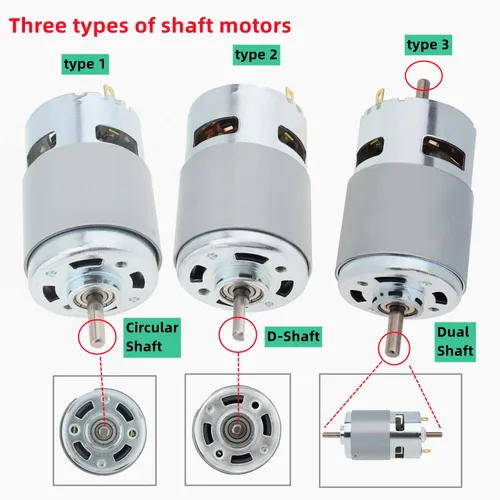 Imagen 2 del producto Motor 775 DC 12V 24V 3000RPM-12000RPM micromotores eléctricos de alto par para taladro destornillador Circular/eje D/doble eje