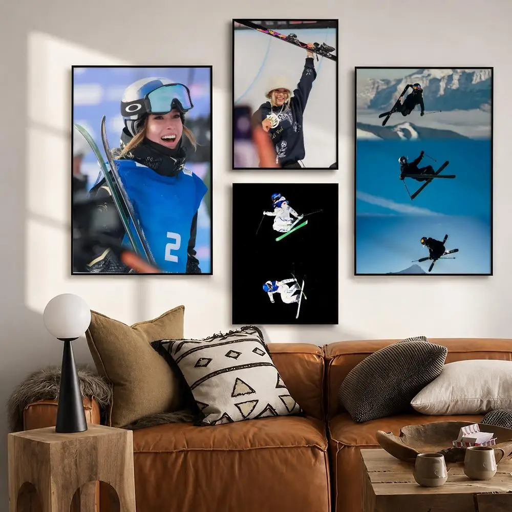 Freestyle Skier Eileen Gu Poster HD poster wall art self-stick no-residue for home cafe office great gift