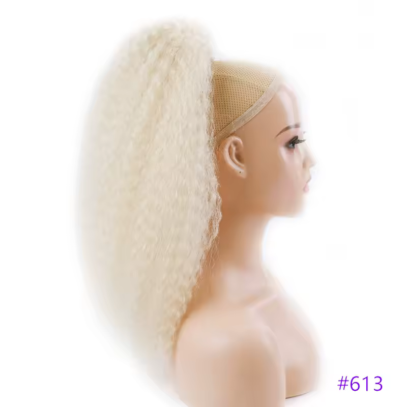 Fake Synthetic Drawstring Ponytail Elastic Hair Extension For Women Kinky Curly Ponytail Synthetic Hair High Puff Afro Hairpiece - Image 14