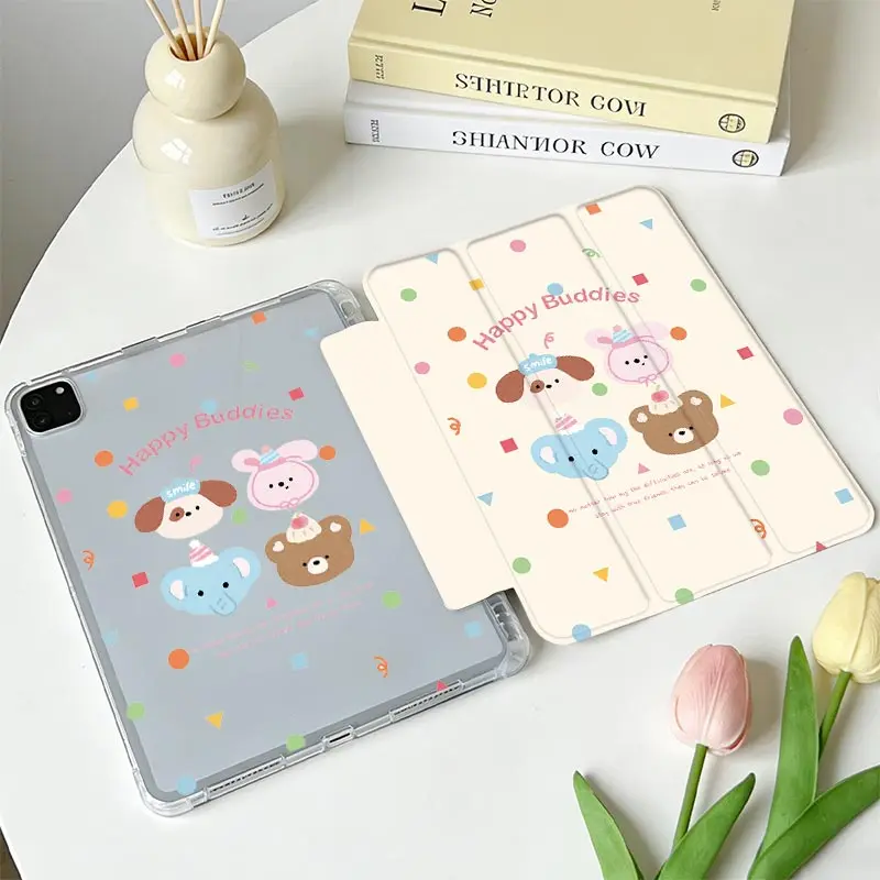With Pen Holder Tri‑Fold TPU Bumper Case For Xiaomi Pad 5/5Pro 6/6Pro 11 inch Redmi Pad SE 11 Xiaomi Pad 7/7Pro 8/8Pro 11.2