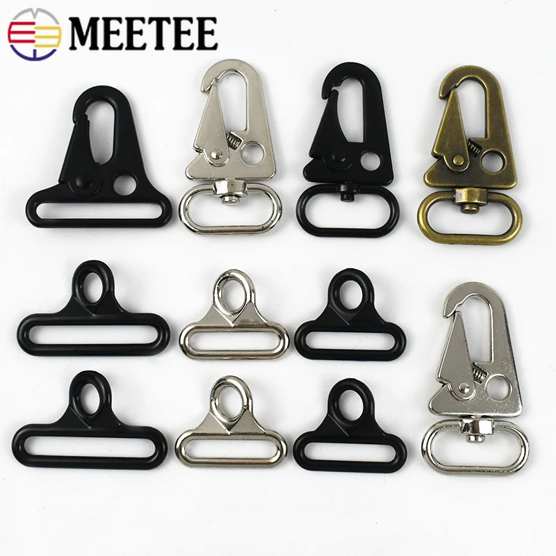 

2-10Sets Metal Buckles For Outdoor Backpack Webbing Swivel Lobster Clasp+Bag Strap Hook Key Ring DIY Sewing Accessories