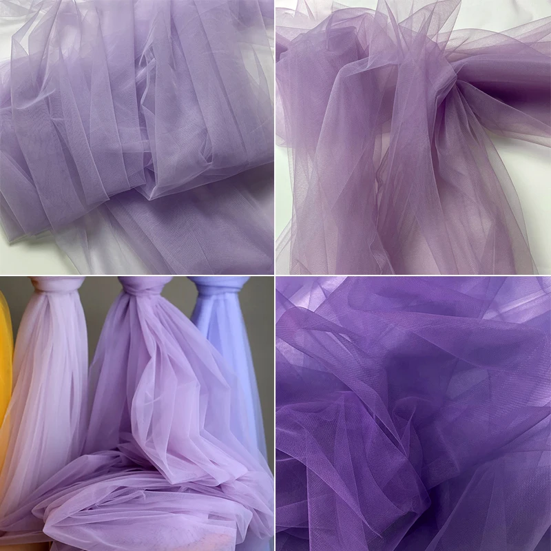 

Mauve Soft Tulle Fabric Wedding Celebration Curtain Clothing Lilac Mesh Layout Chair Back Drap Yarn Net