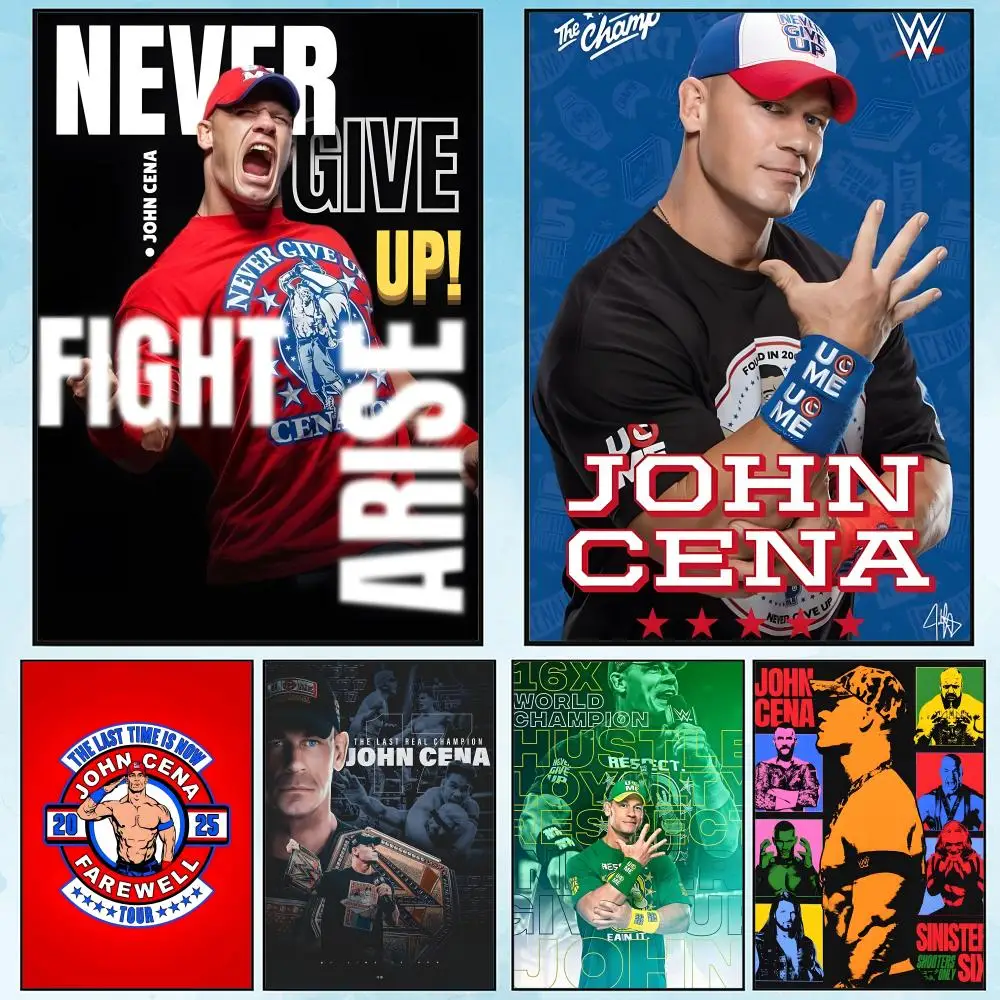 ملصق قماشي لخط الخط من المصارع جون فيليكس أنتوني سينا: تجعد مجاني مقاوم للماء ومتين لجميع الفضاء لتزيين الحائط