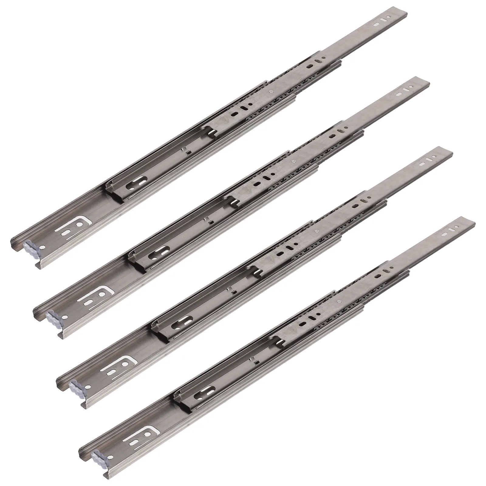 

4pcs Heavy Duty Drawer Slides 14 Inch 3 Fold Side Mount Sliding Rails For Cabinet Office Desk Dresser Replacement Metal Tracks