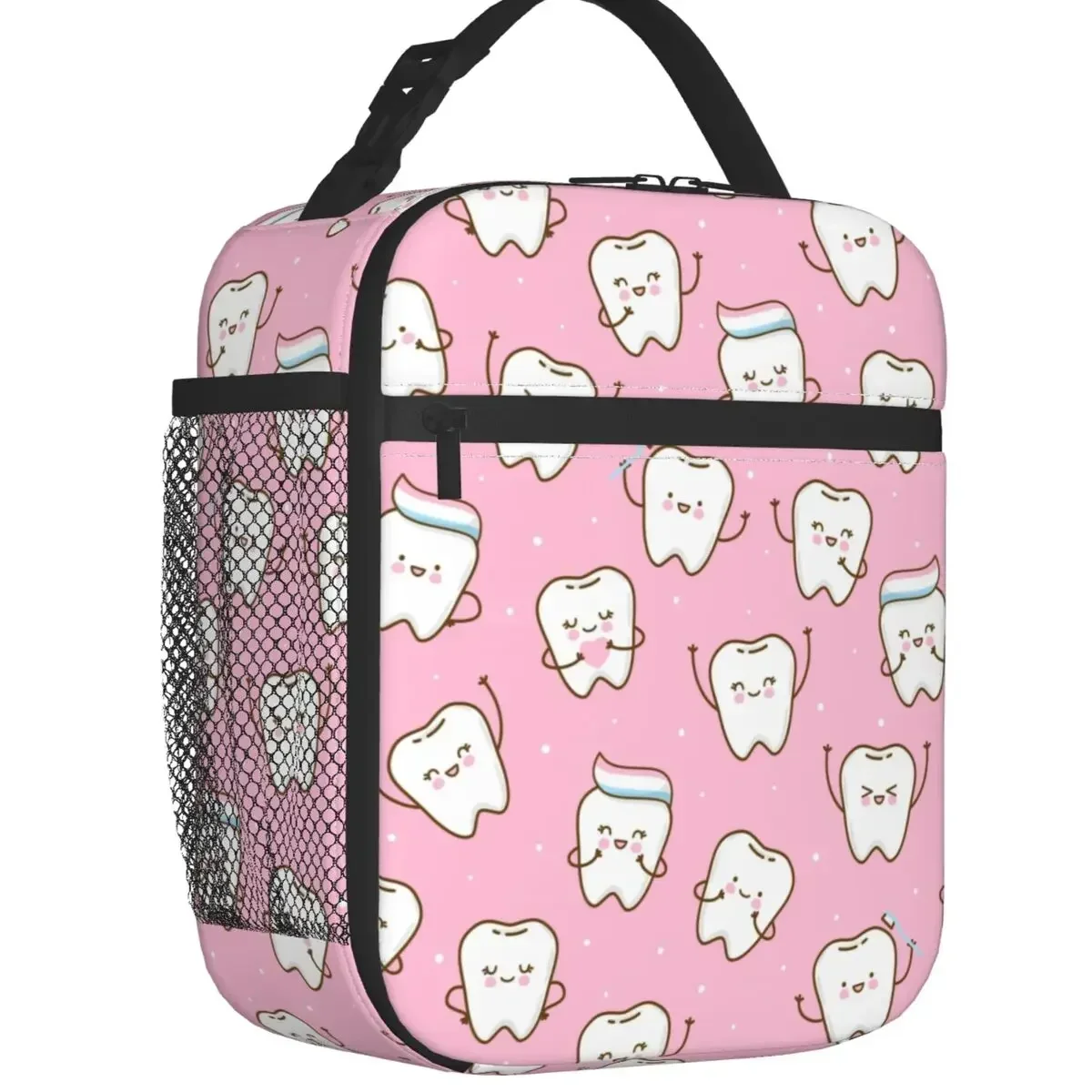 

Dentist Cute Pattern Insulated Lunch Bag for Women Waterproof Tooth Cooler Thermal Tote Office Picnic Travel