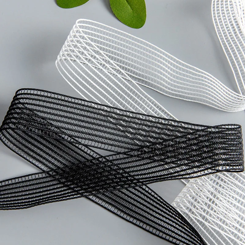 50 Yards 25mm/30mm/40mm/50mm/60mm Elastic Band For Sewing Underwear White Black Net Elastic Ribbon Garment Handmade Accessories