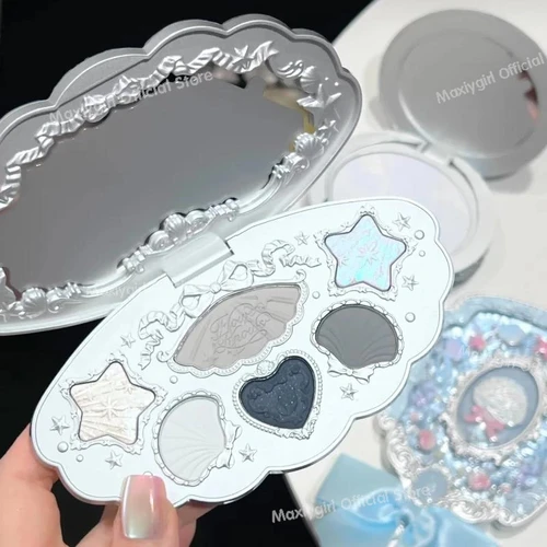 Flower Knows Shell's Jewel Series Paleta de sombras de ojos Sombra de ojos en relieve con brillo mate