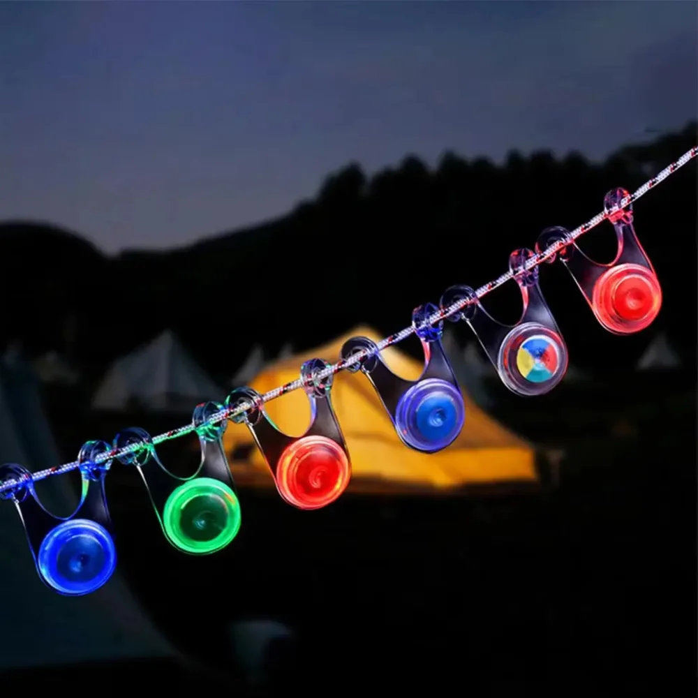 

10pcs Waterproof LED Tent Rope Lights, Camping String Hanging Light for Outdoor Fishing, Hiking & Night Ambient Decoration