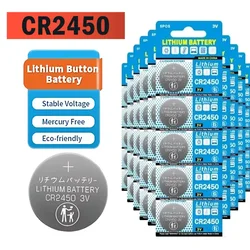 5-100pcs CR2450 3V Lithium Button Battery 600mAh CR2450 5029LC LM2450 DL2450 CR2450N BR2450 Cell Coin Batteries for Watch Toys