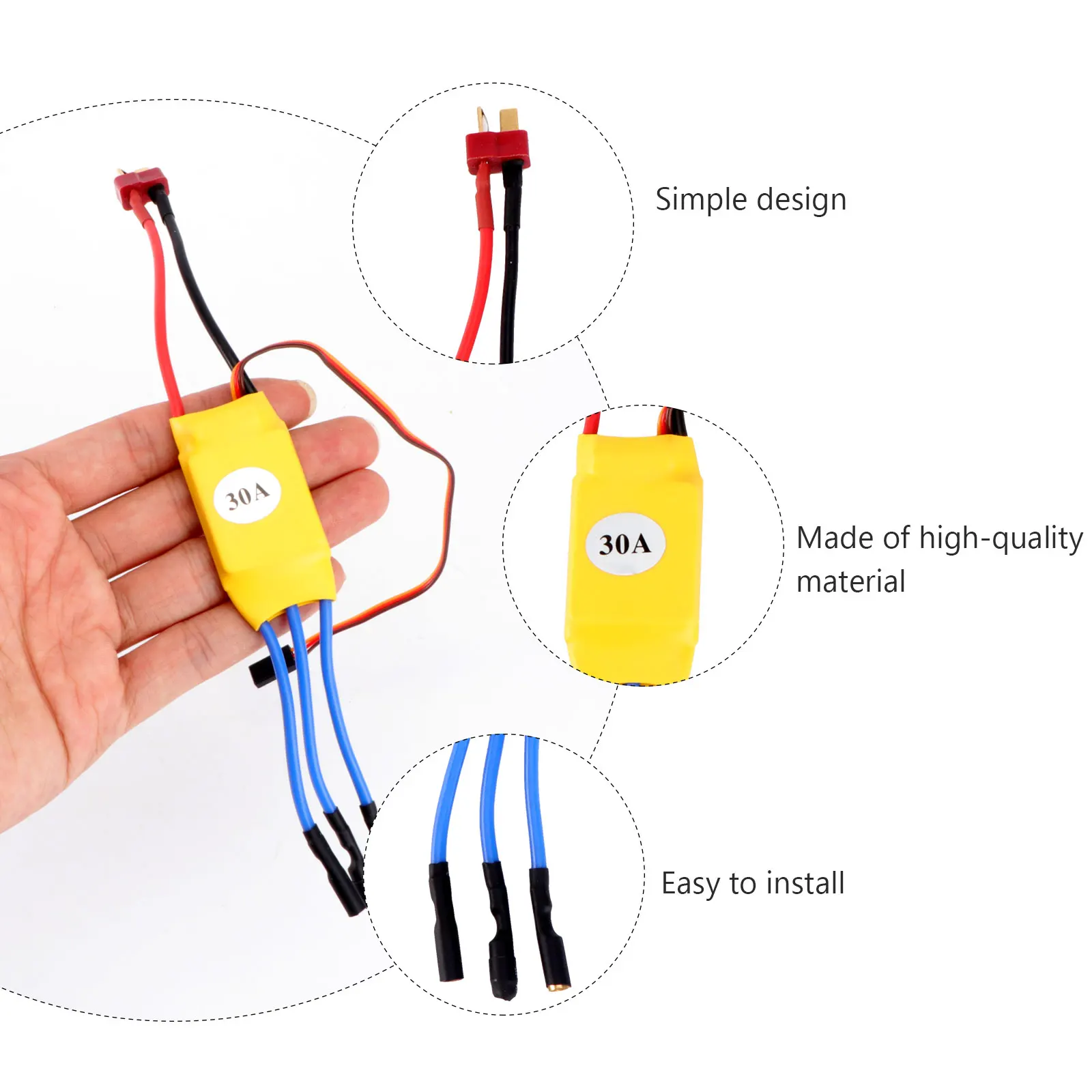 30A ESC continu 30A rafale 40A 45x24x11mm RC hélicoptère Drone quadrirotor moteur contrôleur régulateur de vitesse électronique