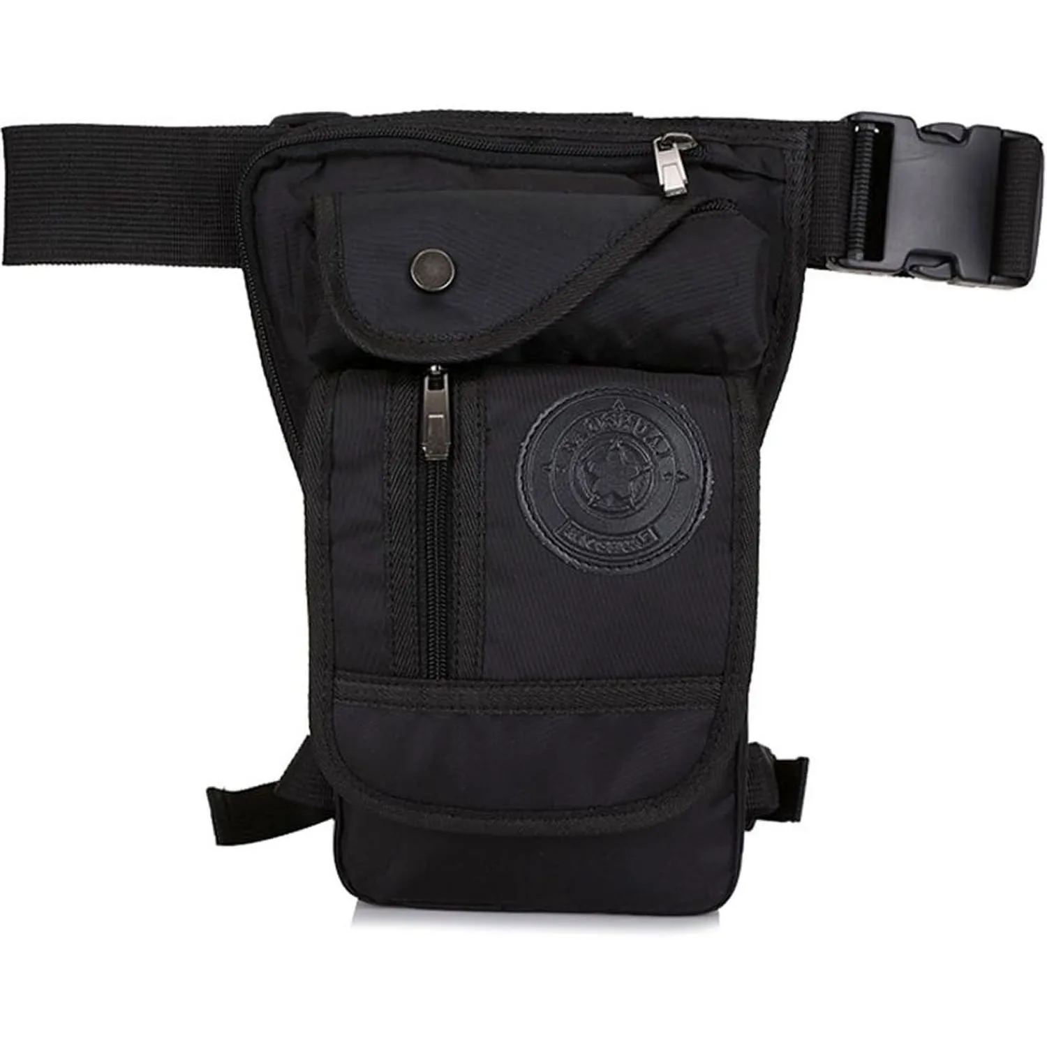 Hebetag Nylon-Beintasche für Männer und Frauen, taktische Militär-Motorrad-Fahrrad-Reise-Outdoor-Sport-Hüfttasche, Schwarz