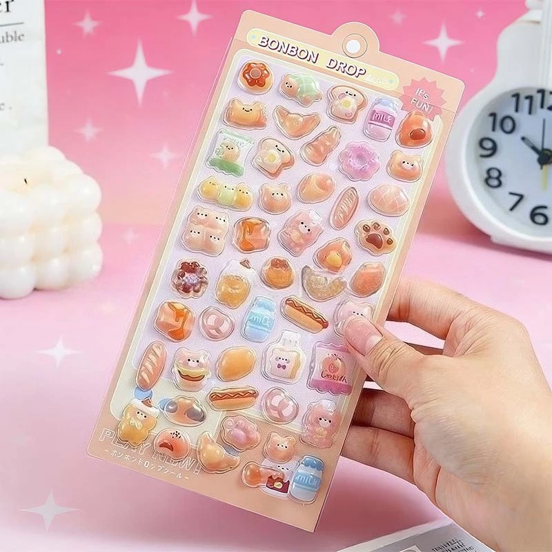 Japanese Style 3D Puffy Stickers Cute Cartoon Relief Stickers for Kids DIY Scrapbooking Journal Decoration Creative Craft Sticke