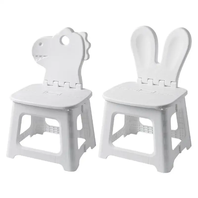 Folding Step Stool Bunny Dinosaur Fold Out Chair With Back Support Thickened Decorative Small Sitting Stool For Home Bathroom