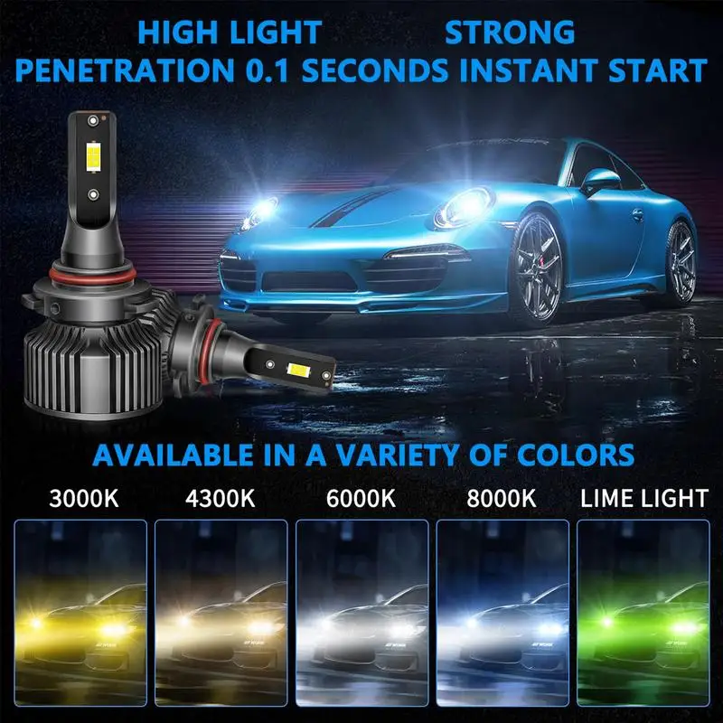 LED Headlight Bulbs Combo Bulb Replacement For Car Strong Penetration Fog Light Bulbs Brightness Headlight Bulb Waterproof