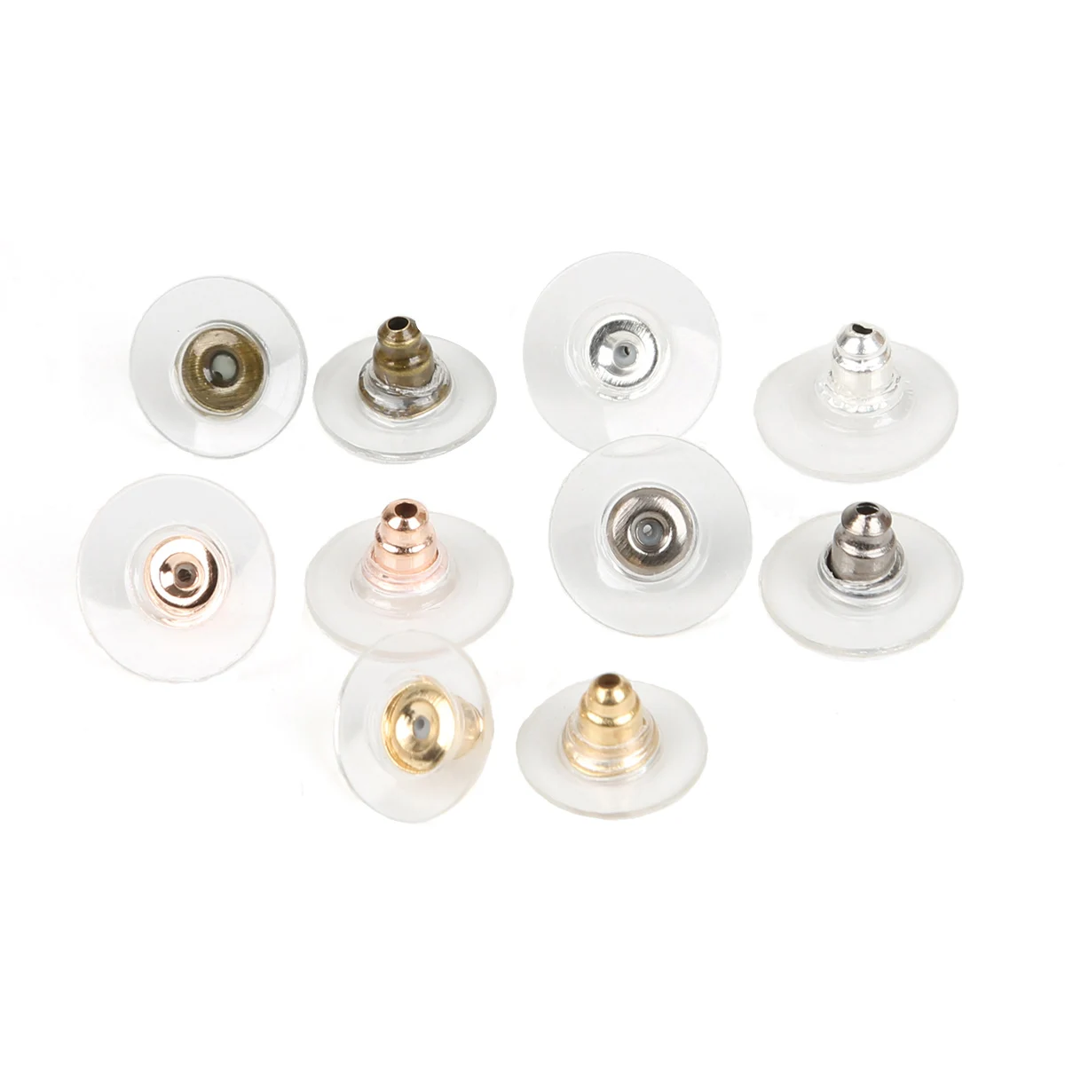 100 Stück Gummi Ohrring Rücken Post Muttern Silikon Stahl Ohr muttern Ohr stecker zurück für DIY Schmuck herstellung Zubehör