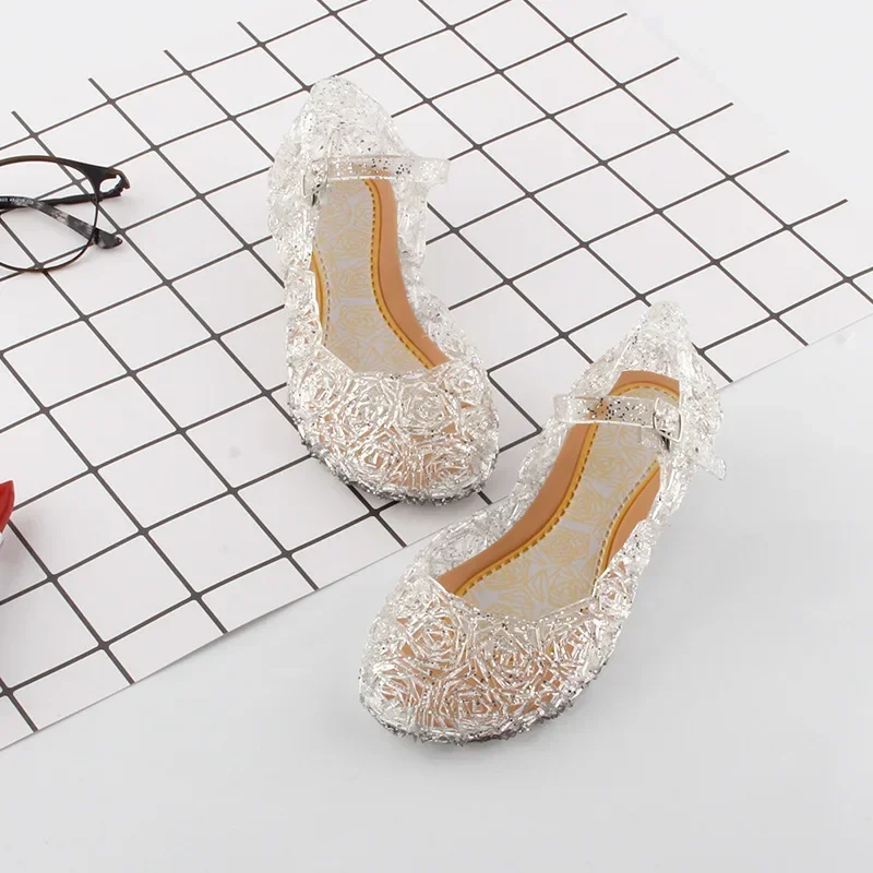 2026 Summer New girls Crystal Shoes princess cute Sandals shoes non-slip soft bottom sports shoes for girl gift