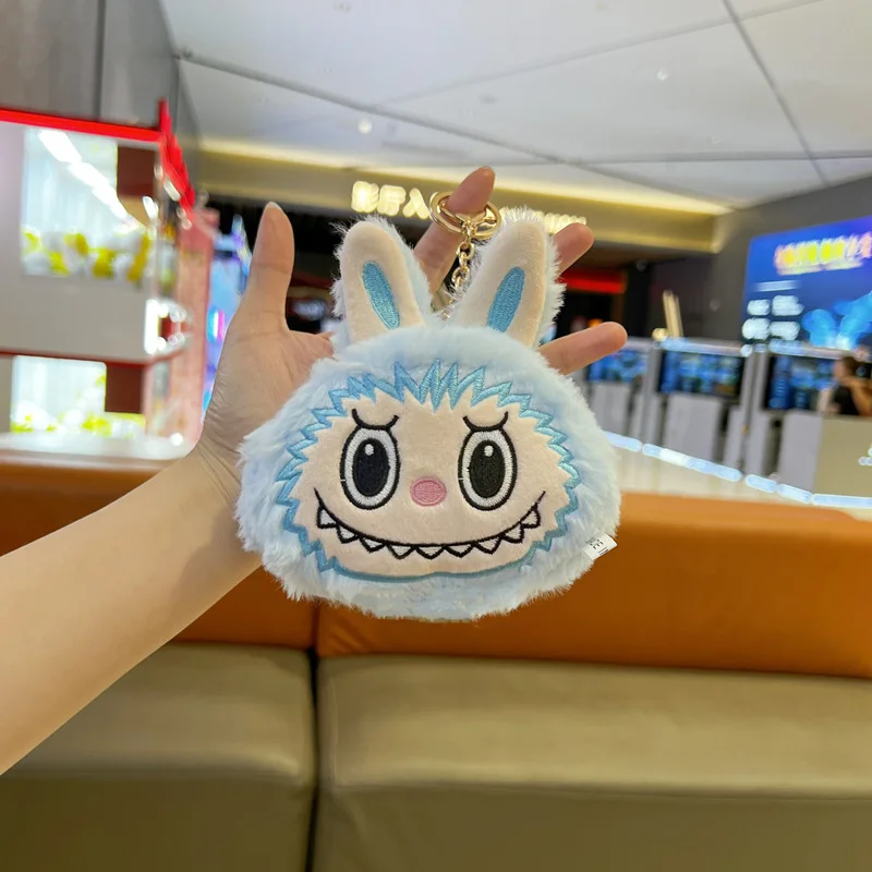 Lisa Same New Labubu Wallet Kawaii Children Plush Bag Cartoon Cute The Monsters Bag Student Leisure Portable Bag Gift