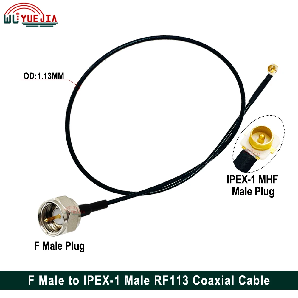 1Pcs U.F.L IPEX RF113 Cable F Male Plug to IPX IPEX1 MHF Male Plug Connector RF1.13 Pigtail WIFI Antenna Extension Cable Jumper