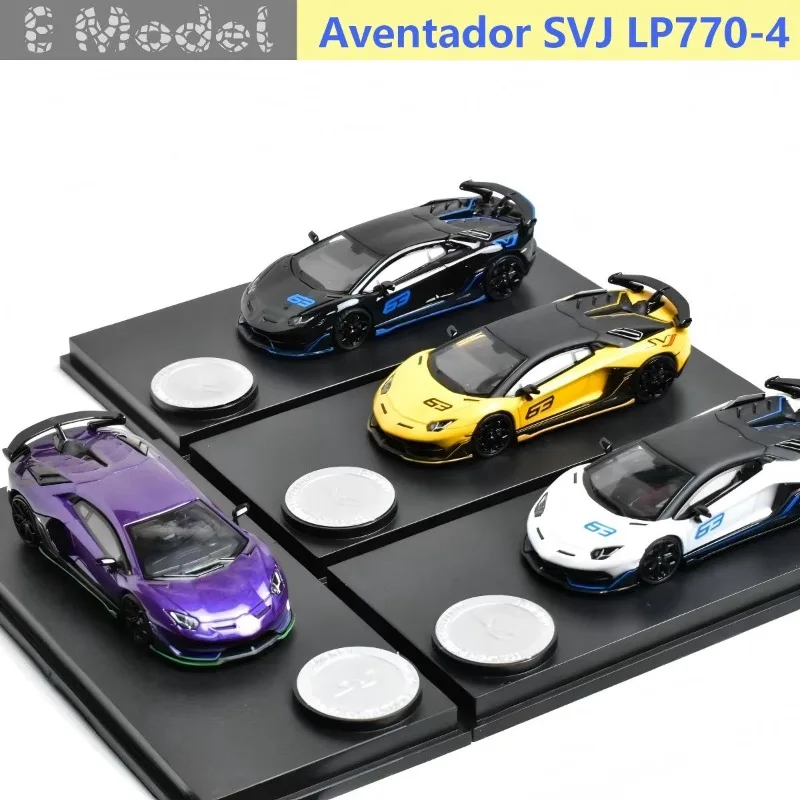 E Model 1:64  Lamborghini  Aventador SVJ LP770-4  Alloy Die Casting Car Model Collection Model Boy Gift Christmas Gift