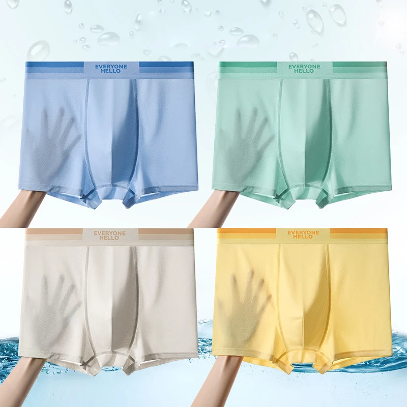 4pcs Man Mesh Boxers Sport Underwear Quick Dry Undershorts Comfortable XL XXL 3XL 4XL Men Panties Underwears Boxers for 45-100kg