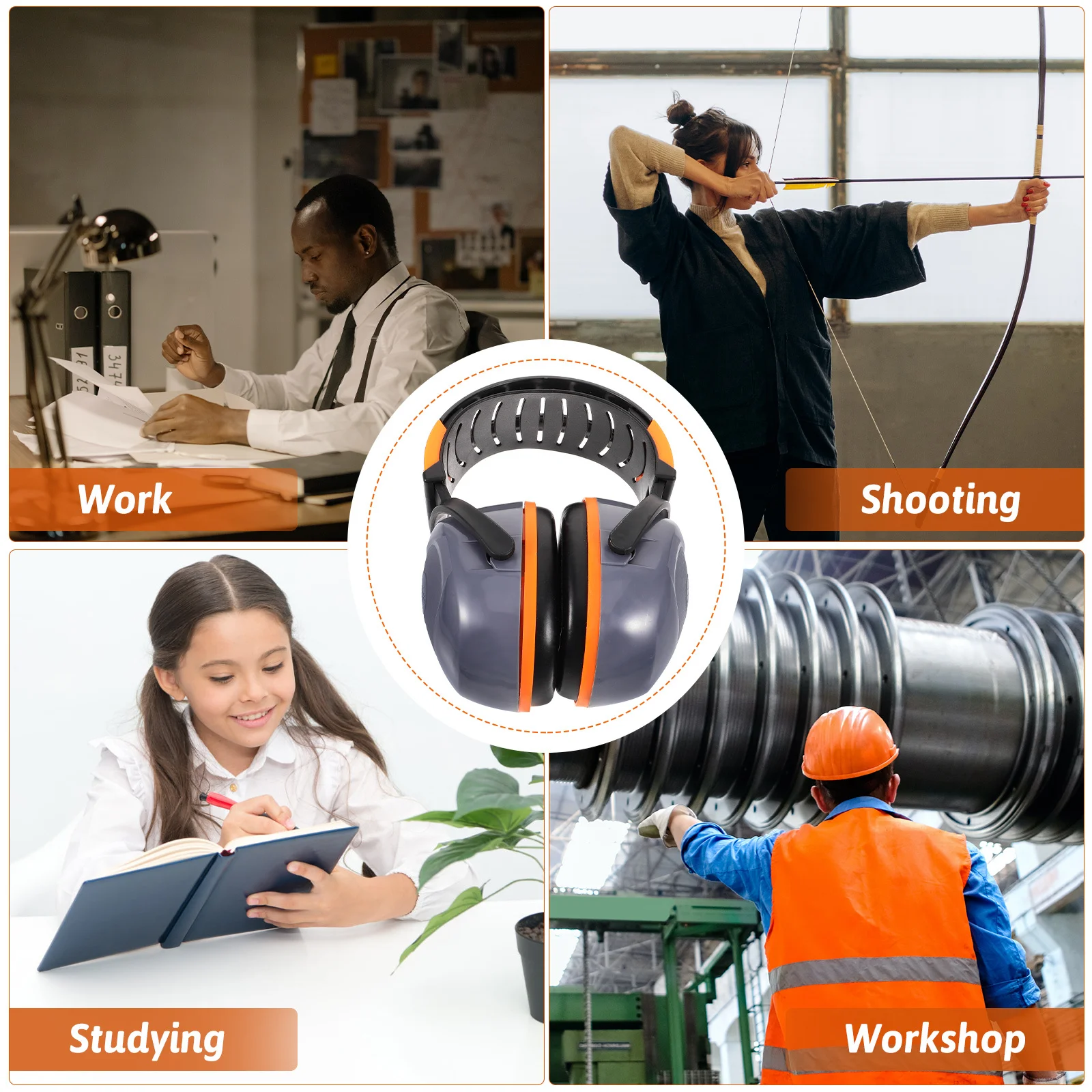 

1 Pair Reduction Earmuff Adjustable Ear Protection Hearing Protection Ear Protector For Workshop For Workshop Shooting Studying