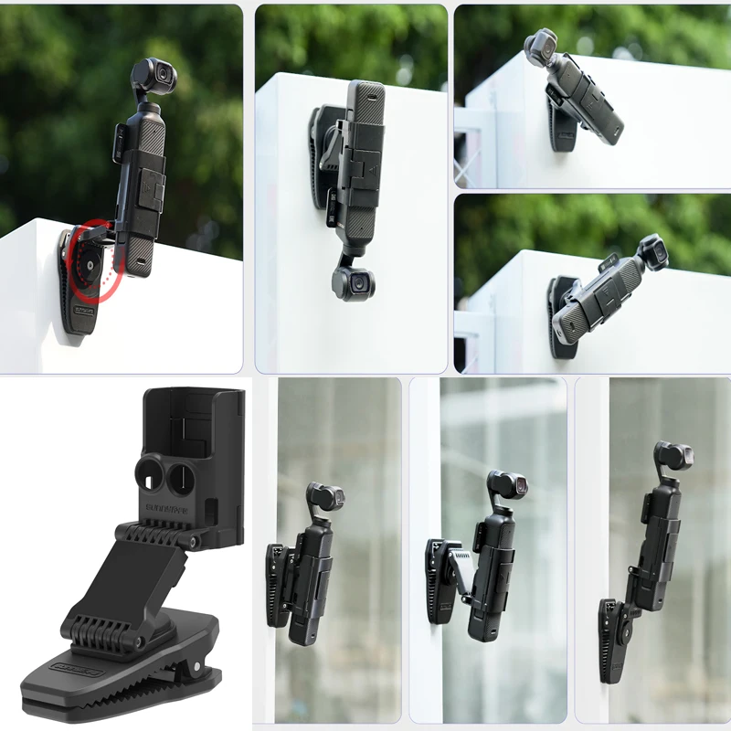 Sunnylife For DJI Osmo Pocket4P/4/3 Magnetic Mount Tabletop/Car/Motorbike/Backpack Clips Bracket For DJI Pocket 3 Accessories