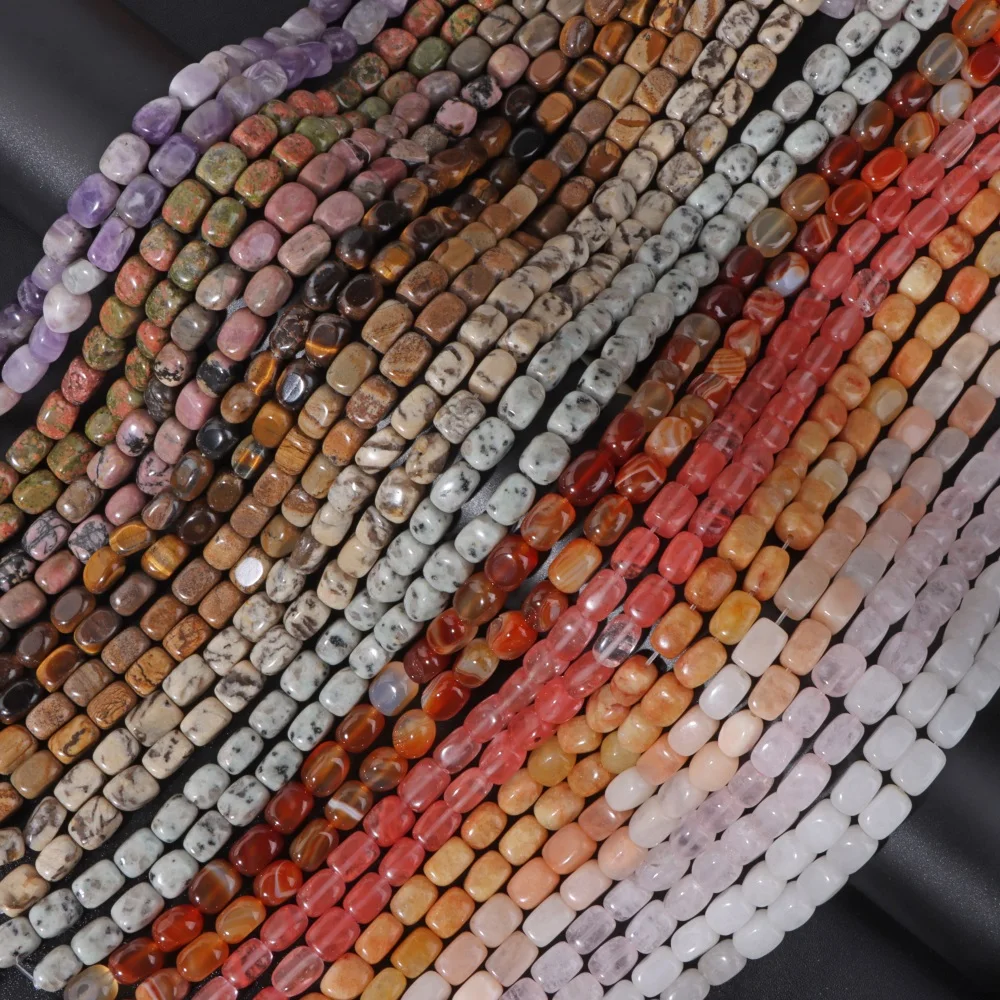 Naturstein Perlen Opal Amazonit Achate Cube Rechteck Unregelmäßige Lose Perlen für Schmuck DIY Machen Armband Lieferant 8x12mm