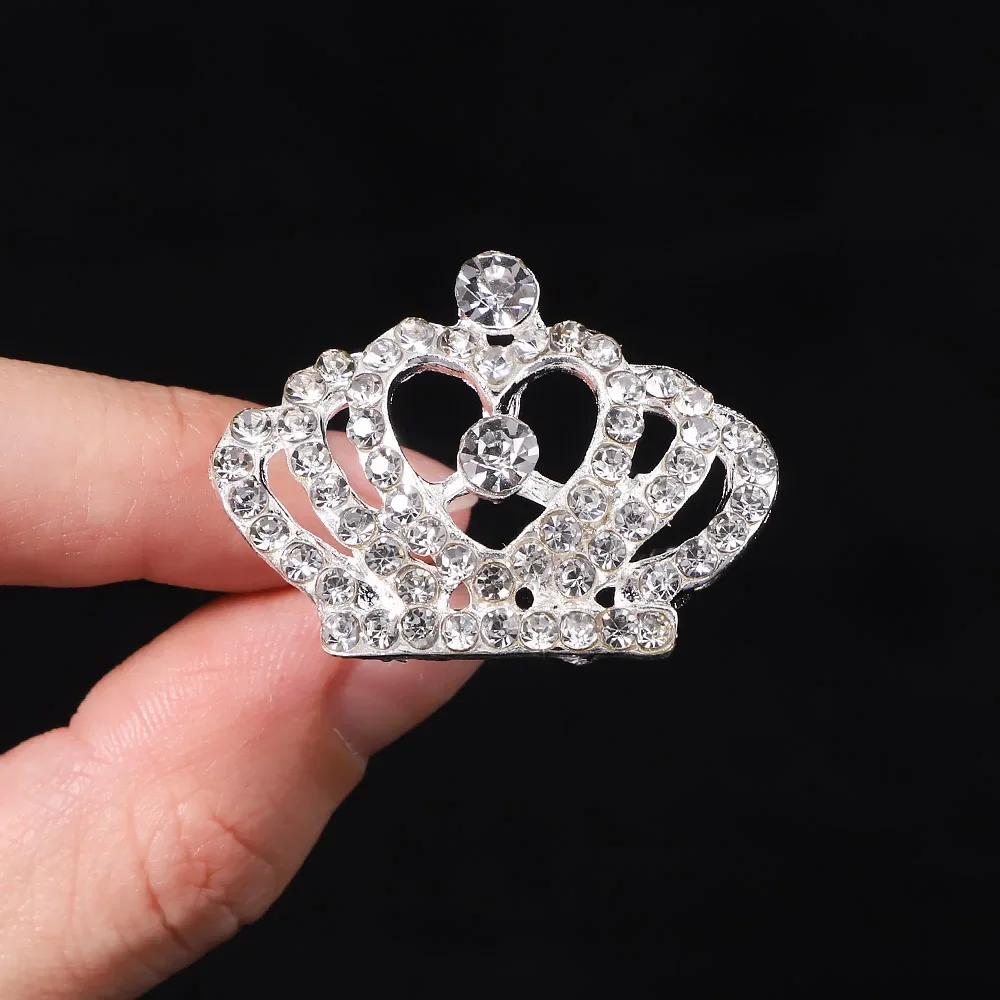 1Pcs 1.5\'\' Crystal Princess Crown Comb Girls Kids Rhinestone Tiara Hair Clips Costume Accessories Birthday Party Headwear Gifts