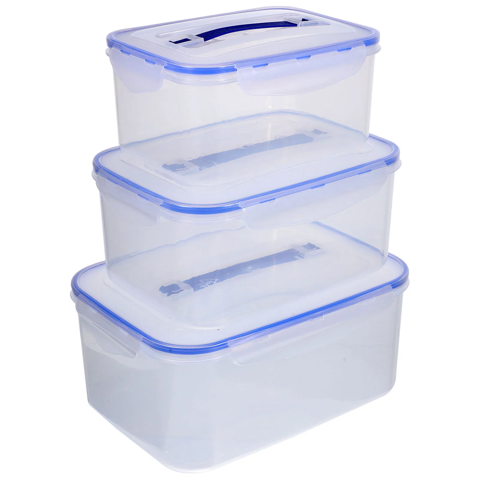 

3pcs Large Capacity Transparent Sealed Kitchen Food Containers 2400ml 3800ml 5800ml Airtight Grain Boxes Plastic Containers