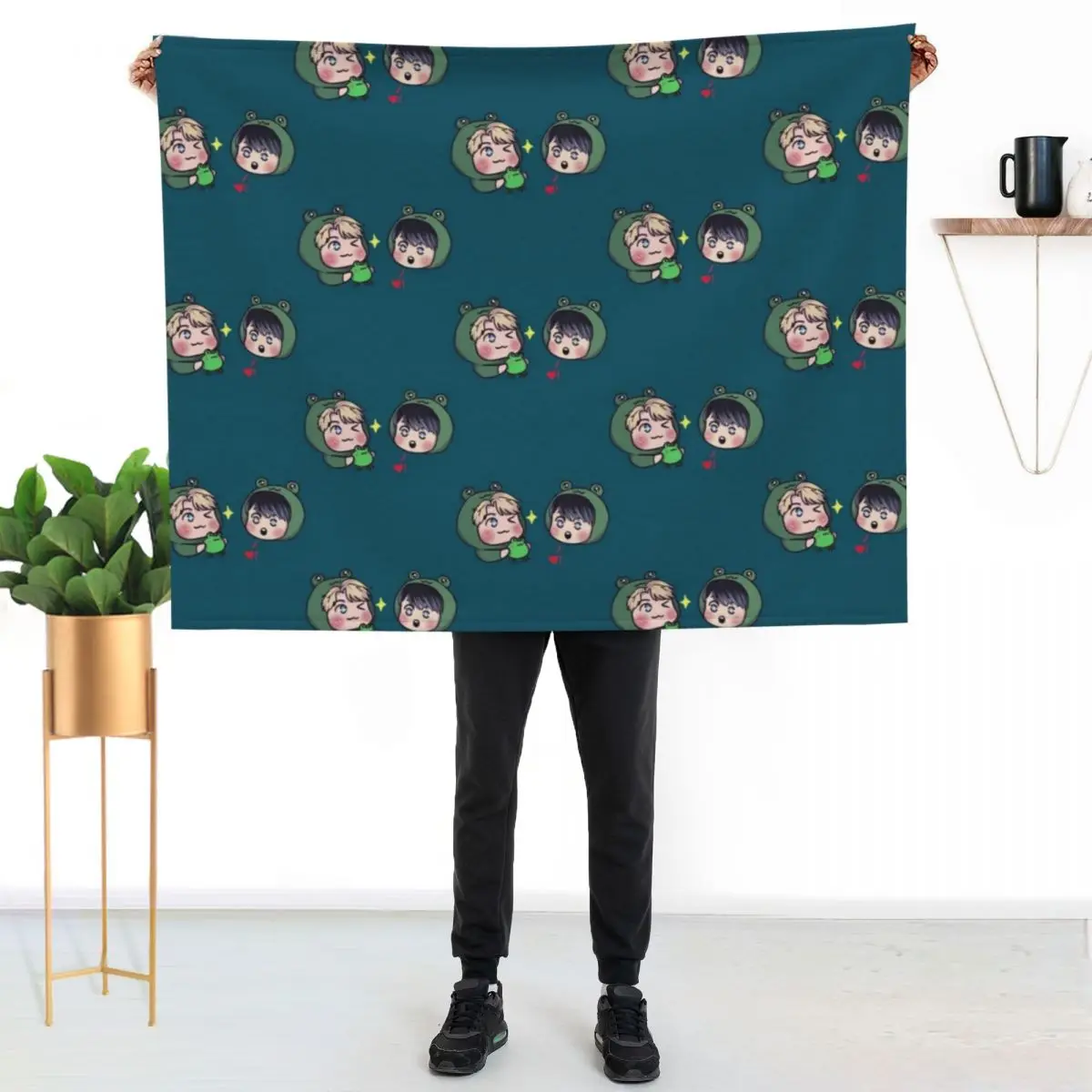 Frog Boys! Throw Blanket Retros Thins Furry blankets ands Furrys Flannel Fabric Blankets