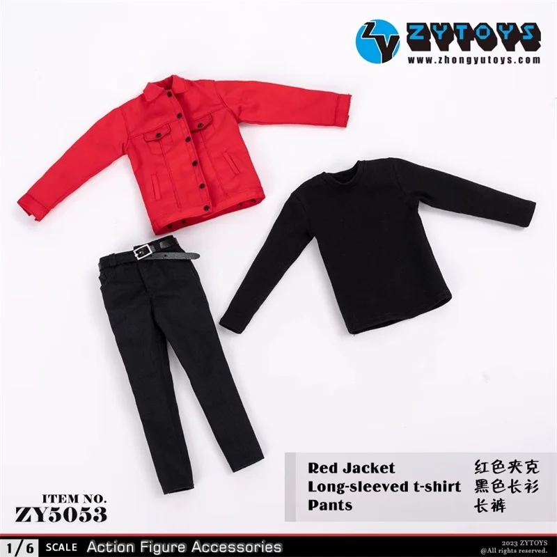 ZYTOYS ZY5053 1/6 Male Hong Kong Hip Hop Rock Singer Red Jacket Shirt Pants Clothes Set Model Fit 12'' Action Figures In Stock