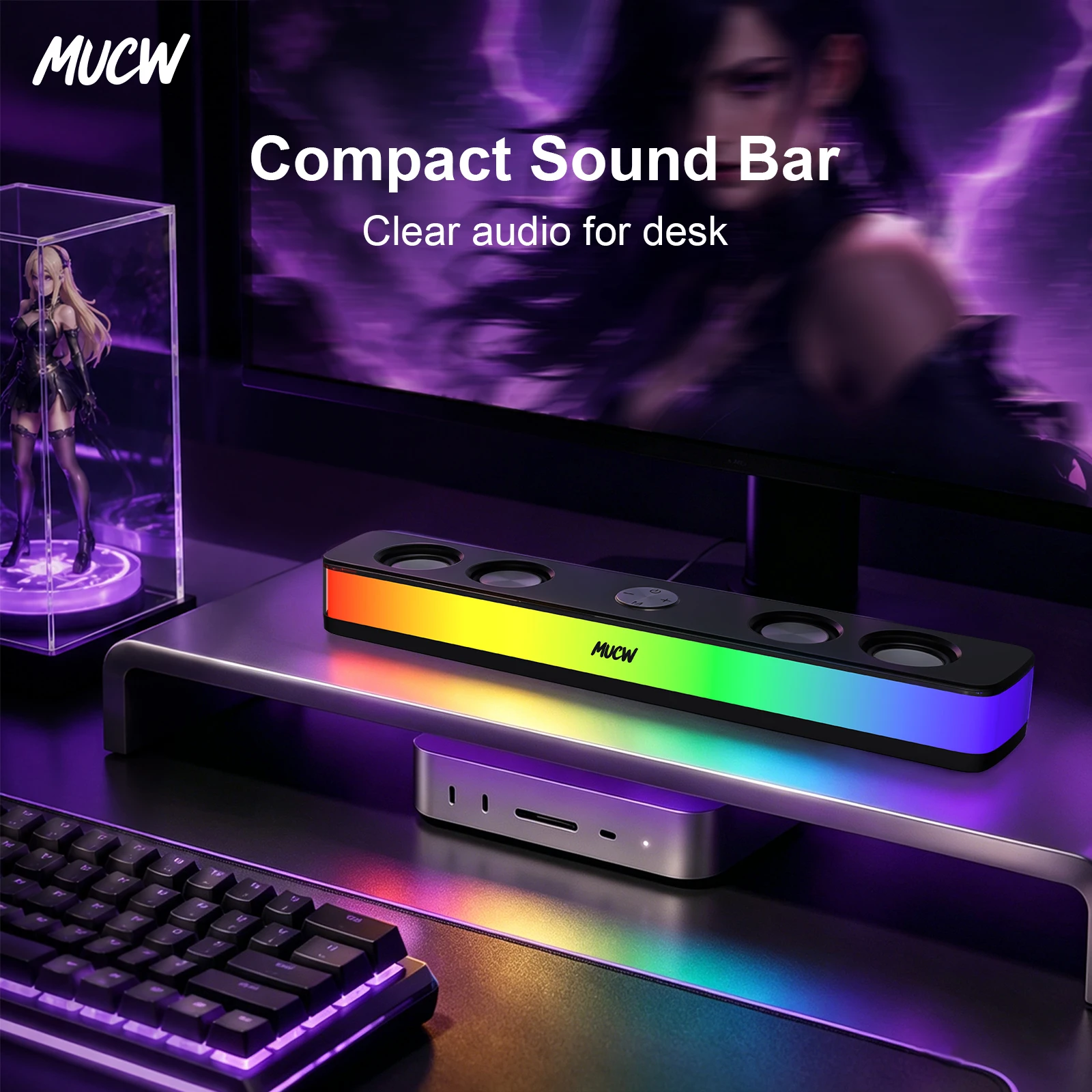 Rgb Computer Soundbar For Pc - MUCW MU‑C17 Desktop RGB Soundbar-Lautsprecher Bluetooth