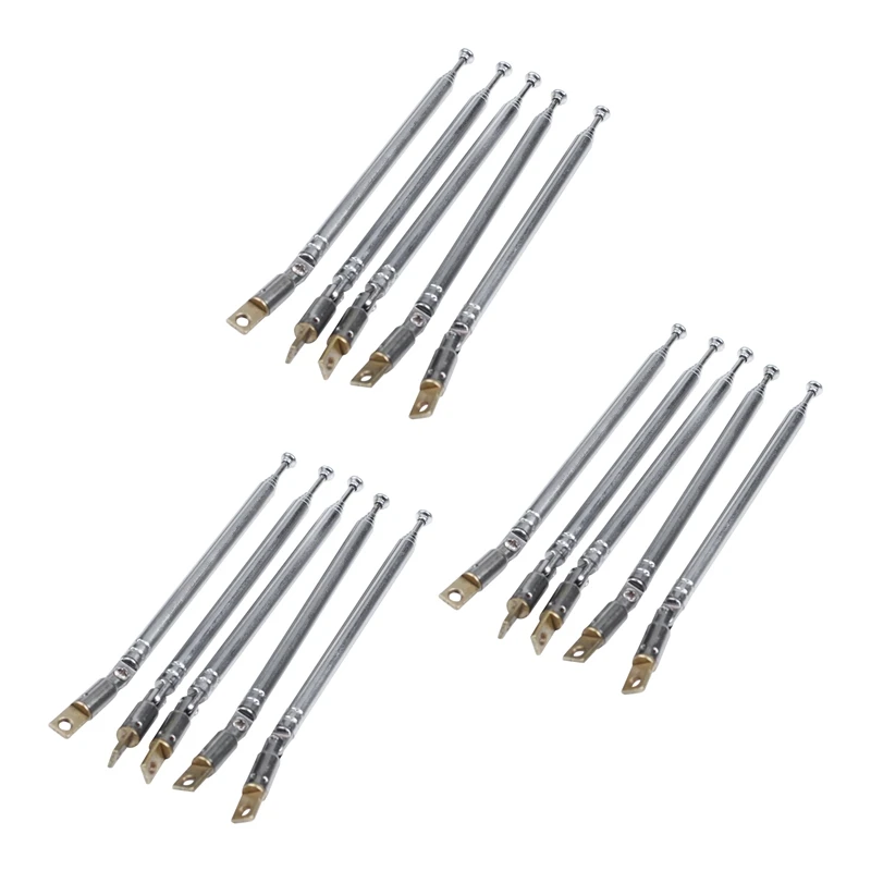 15 Pcs 32Cm Length 5 Section Telescopic AM FM Radio Antenna 180 Degree