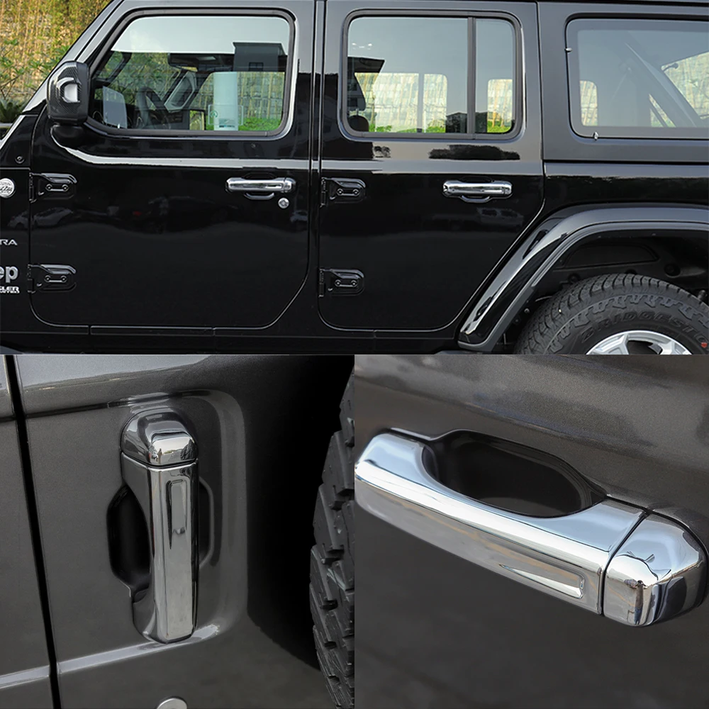 Car Door Grab Handle Decoration Cover Trim for Jeep Wrangler JL Gladiator JT 2018-2021 2022 2023 4-Doors Exterior Accessories
