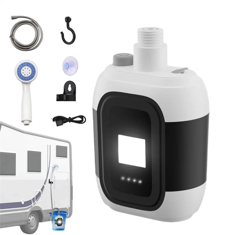 GYTB-Outdoor portátil para acampamento chuveiro bomba elétrica recarregável usb para acampamento lavagem de carro jardim limpeza banho de animais de estimação