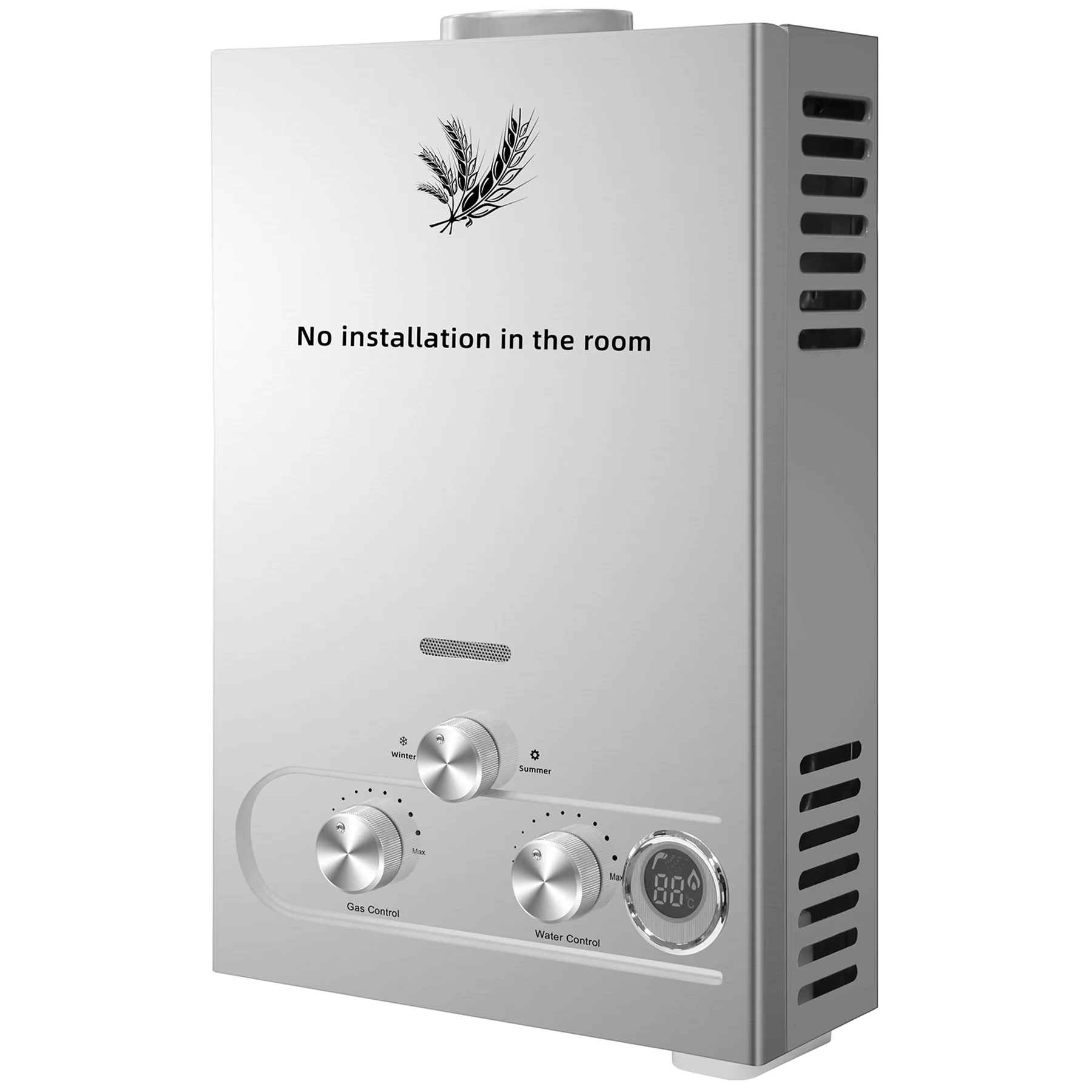 6L 8L 10L 12L 16L 18L LPG Tankless Water Heater by SIHAO, Portable Wall-Mounted Propane Gas Instant Water Boiler, Hot Water Equipment Built With Clear Digital Display for Home Use