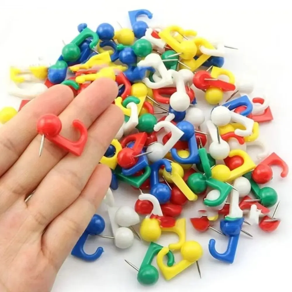 

100Pcs DIY Colorful Push Pins Reusable Multifunctional Thumb Tacks Creative Easy Install Decorative Studs Wall Markers