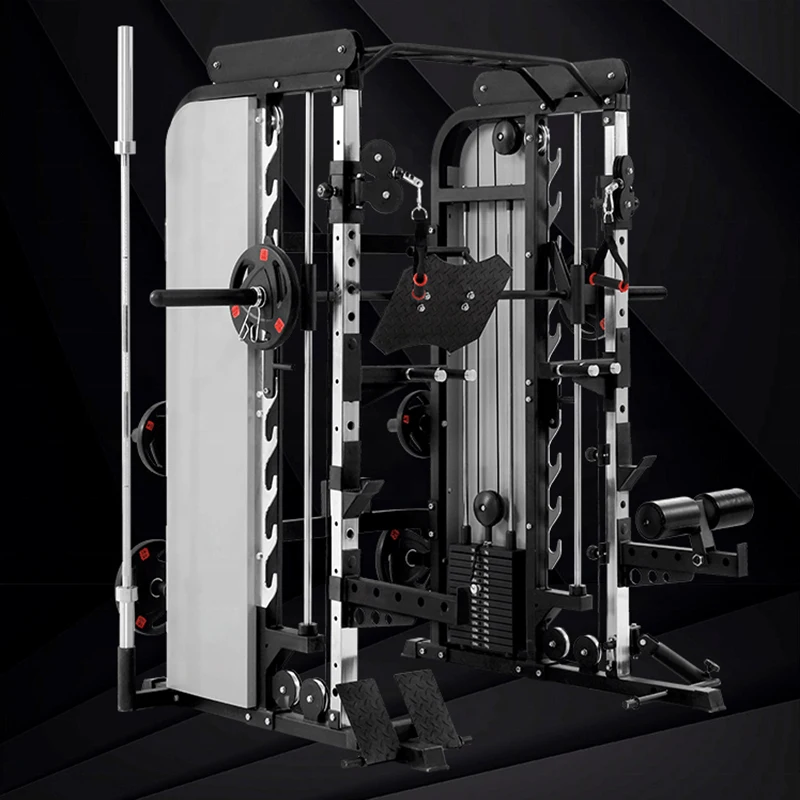 Professional Home Indoor Strength Training Large Workout Power Rack Fitness Multi Functional Smith Machine Gym Smith Machine