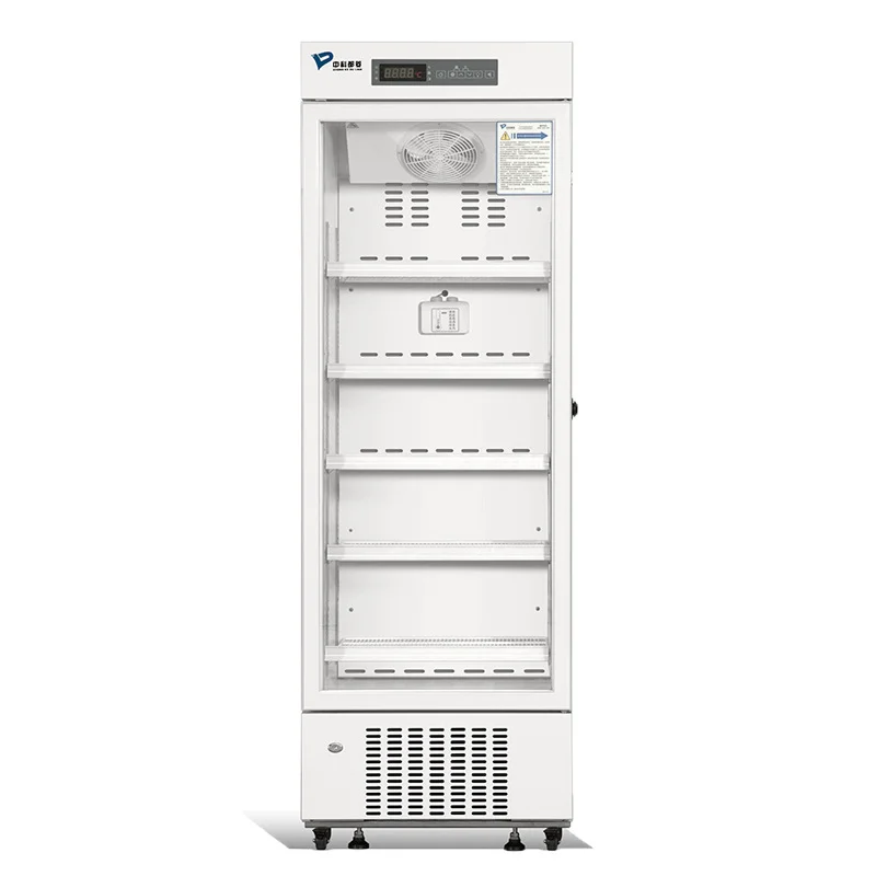 FSF-5V316 Laboratory Pharmacy Refrigerator Single Glass Door High-precision 2-8 Degree Temperature 240W