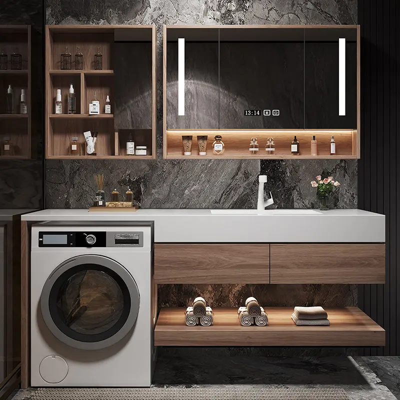 

Balcony washing machine cabinet combination, rock slab integrated bathroom cabinet, bathroom washstand