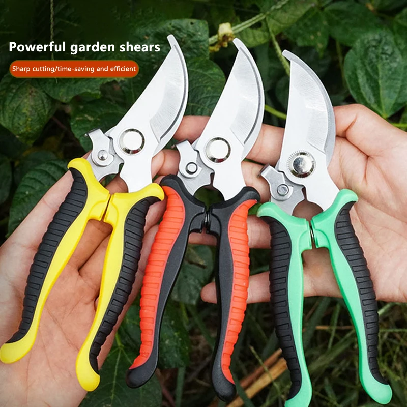 4PackStainless Steel Pruning Shears Gardening Tools Shears With Serrated Zinc Alloy Handle Fruit Tree Rough Branch Shears