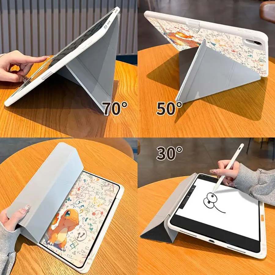 P-PokemonS Cute CharizardS Tablet Case For iPad 11th 10th Gen Pro M4 13 2025 2026 Air 8 M2 M3 3 12th Mini 7 6 5 9th With Pen