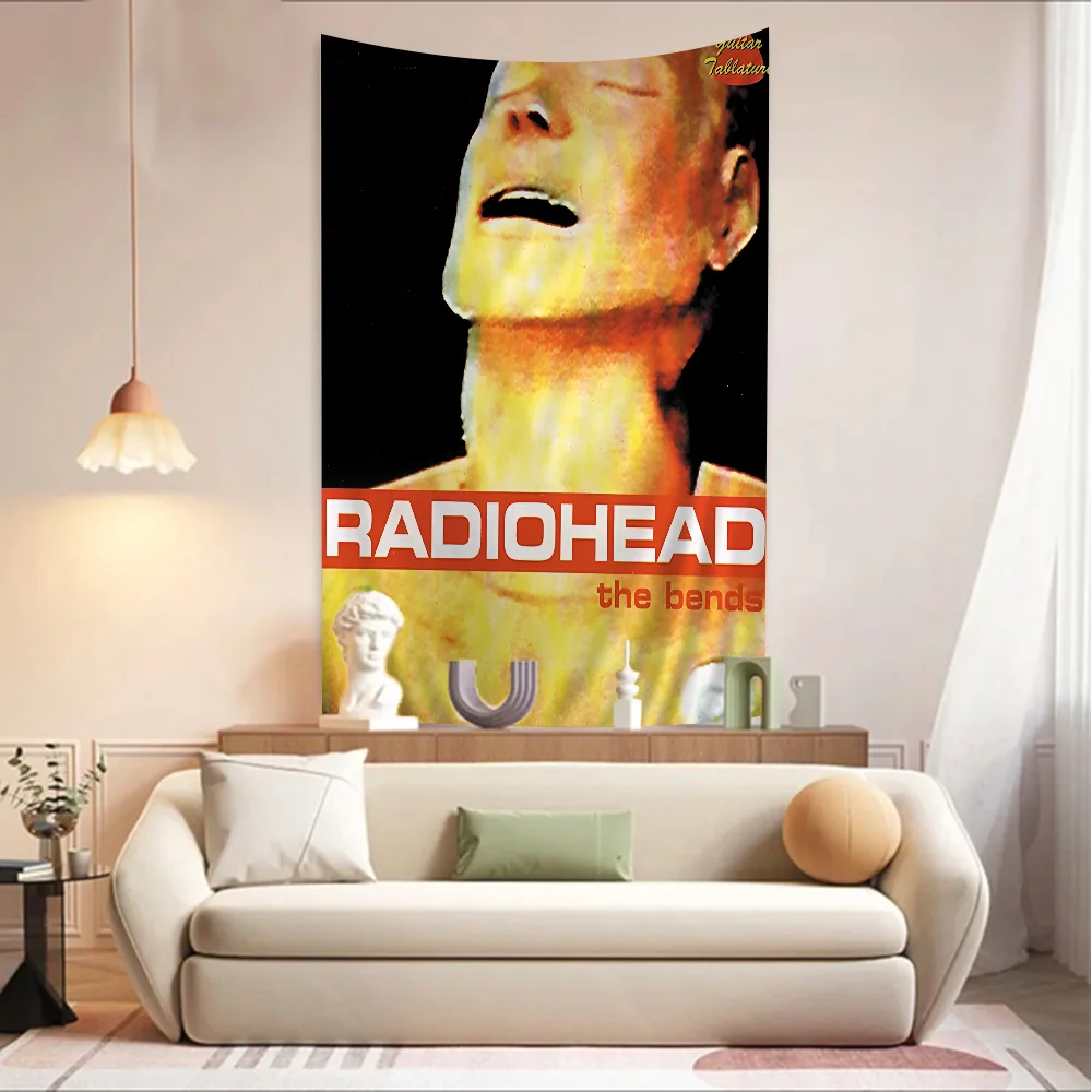 Rock Band Radiohead Music Art Wall Tapestry Hanging Tarot Hippie Wall Rugs Dorm Wall Hanging Sheets