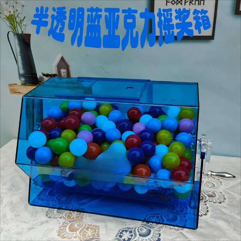 Acrylic translucent blue lottery box, Klein blue lottery box, lottery box activity box.