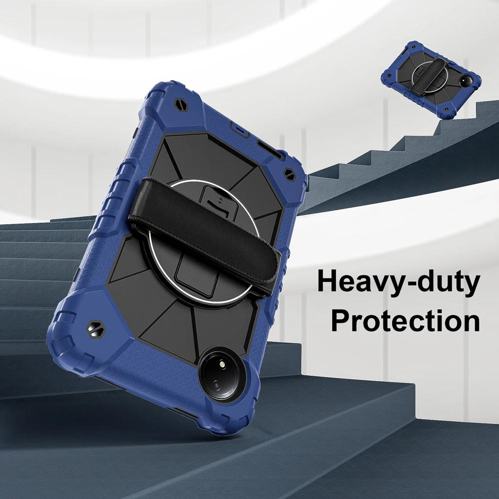 

8.7" Redmi Pad SE (2024) Tablet Cases For Xiaomi Redmi Pad SE 8.7 Case Cover Fundas Rotating Hand Strap Silicone PC Stand Shell