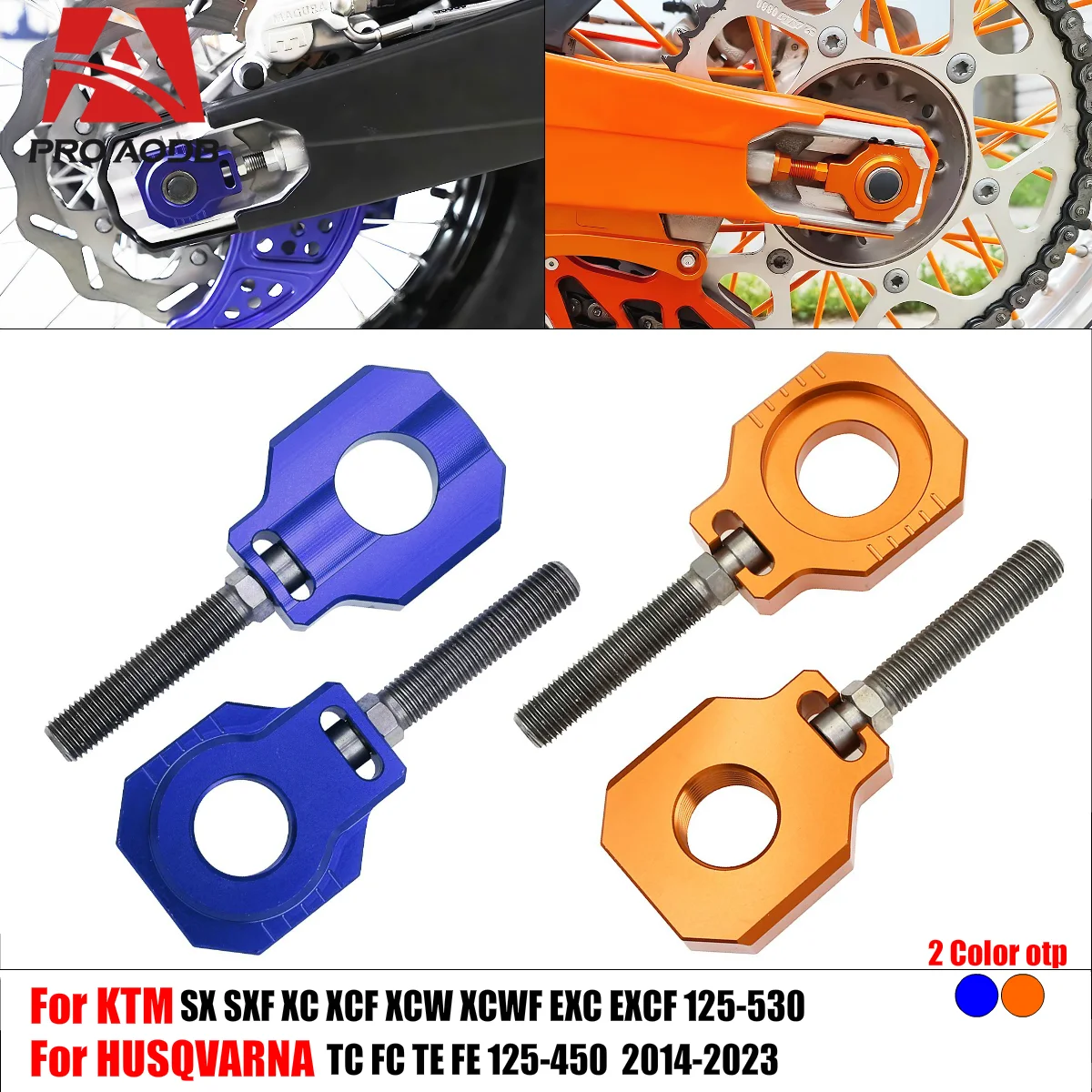 

Durable Motorcycle 20mm CNC Rear Chain Adjusters For KTM SX SXF XC XCF XCW XCWF EXC EXCF 125 150 200 250 300 350 400 450 500 530