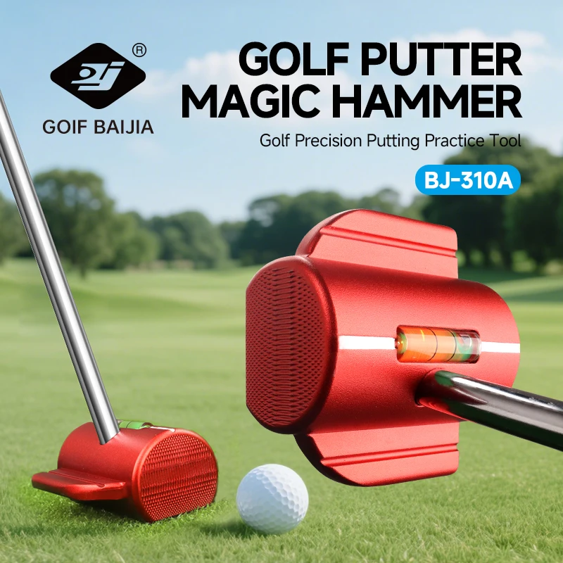 

Golf Magic Hammer Swing Training Device, for precise movement correction to improve golf putting skills, unique clubface angle.