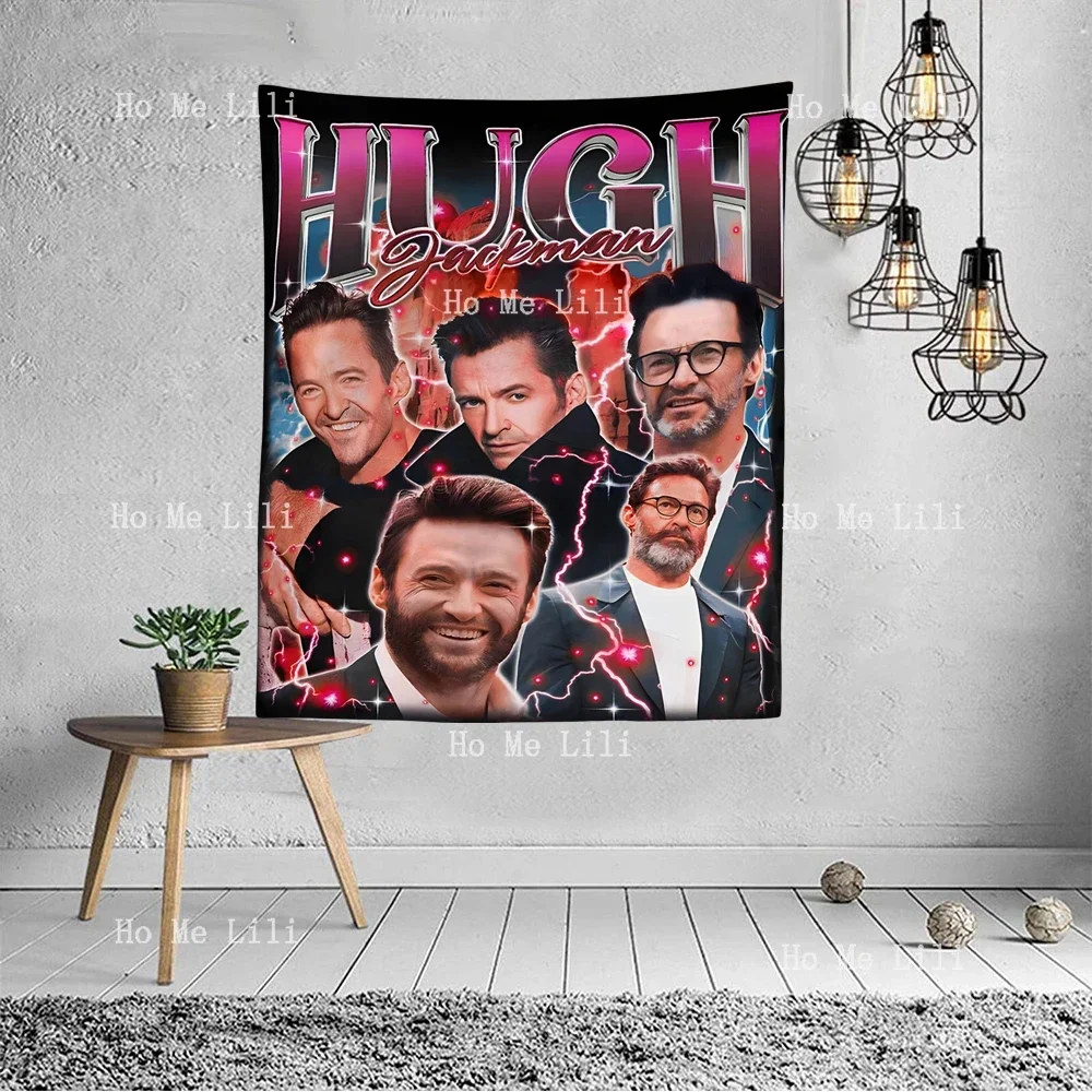 Hugh Jackman Vintage Homage Pattern Tapestry Wall Hanging For Bedroom Livingroom Modern Design