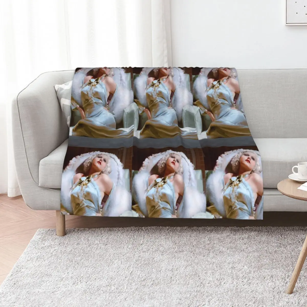 jean harlow aesthetic Throw Blanket Men's Soft Warm Throw Blanket for Couch